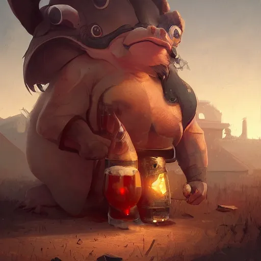 Image similar to 🍺🐷 digital Art, Greg rutkowski, Trending artstation,cinematic