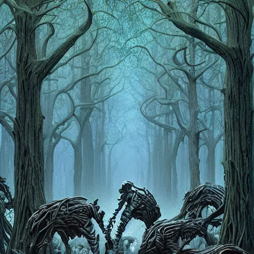 Image similar to forest of bones, Michael Whelan