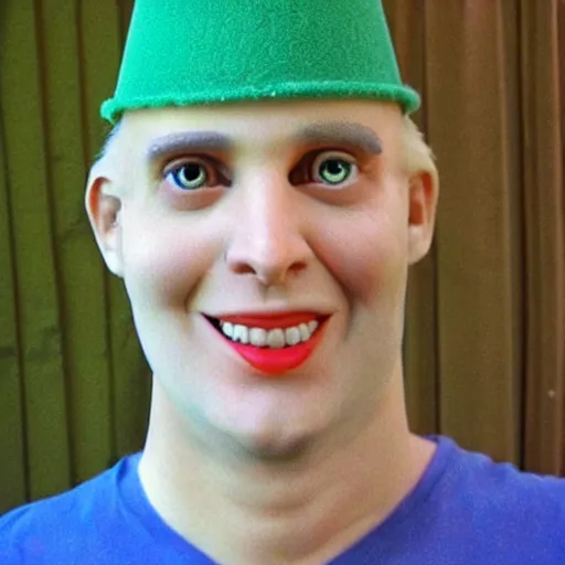 Image similar to gumby as a real human