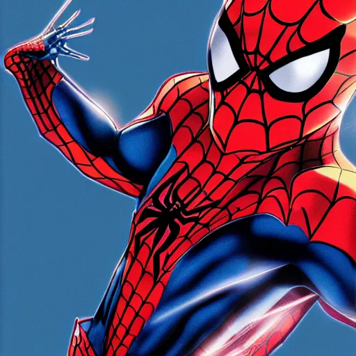 Prompt: anime spiderman, hd, high detailed, hand drawn