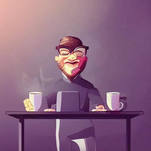 Image similar to startup CEO having a cup of tea. Handsome!!!!!!! sci-fi concept art photorealistic!!!!!