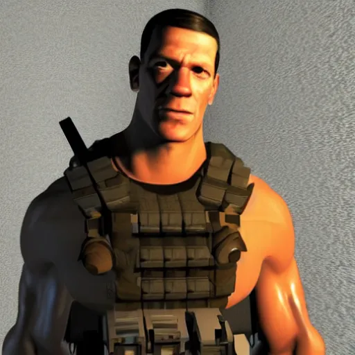 Image similar to John Cena as a refugee in Half-Life 2