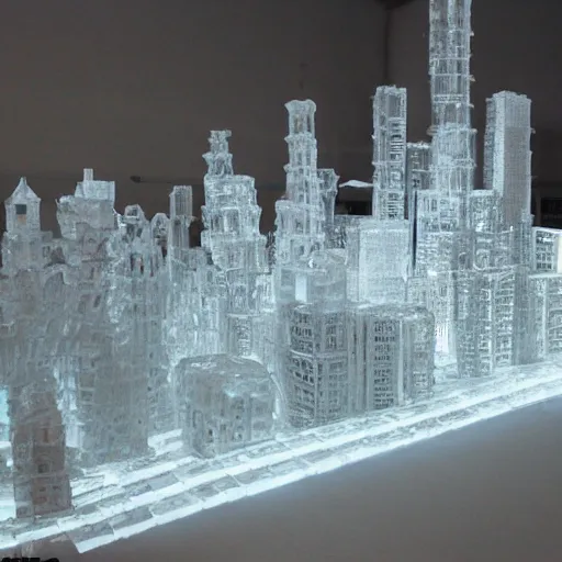 Image similar to A sprawling metropolis made entirely of ice buildings