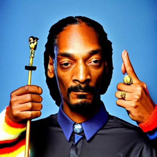 Image similar to Snoop Dogg holding a magic wand for a 1990s sitcom tv show, Studio Photograph, portrait, C 12.0