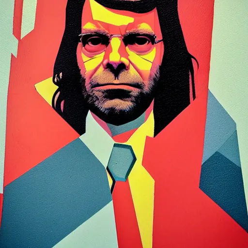 Prompt: stephen king in the shining, profile picture by sachin teng, asymmetrical, organic painting, matte painting, geometric shapes, hard edges, graffiti, street art : 2 by sachin teng : 4