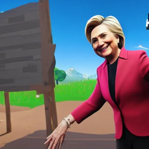 Image similar to hillary clinton in fortnite