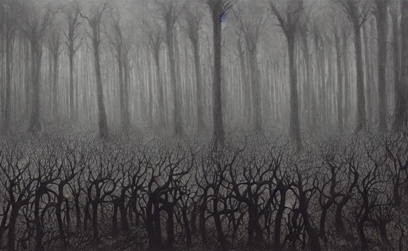 Prompt: Forest of damned souls by Beksinski, 4k, masterpiece