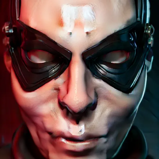 Image similar to evil cyberpunk dark lord, highly detailed, photorealistic portrait, bright studio setting, studio lighting, crisp quality and light reflections, unreal engine 5 quality render