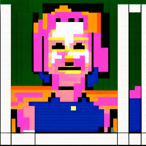 Image similar to intellivision pixel art of hillary clinton from 1 9 8 0