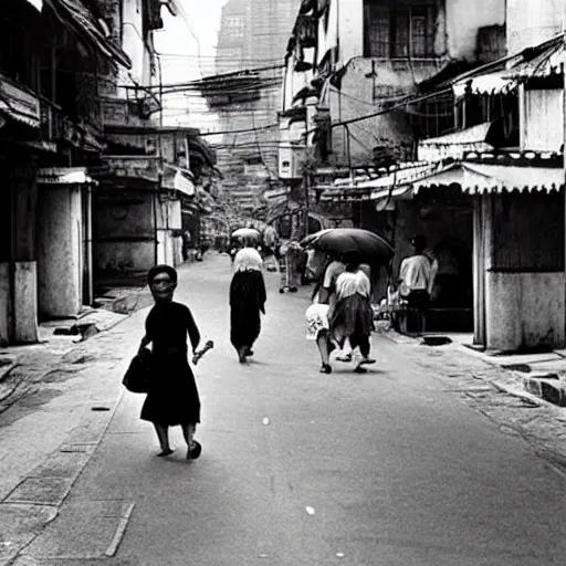 Image similar to street life of 1 9 5 0 s hongkong, by fan ho,