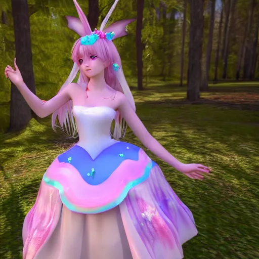 Prompt: ethereal ice cream faerie princess in a lolita dress jrpg 3D render 4k resolution