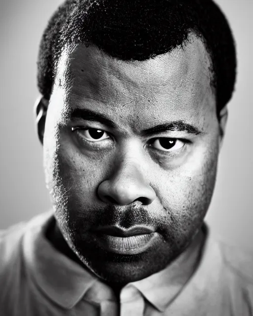 Prompt: A portrait of Jordan Peele, highly detailed, trending on artstation, bokeh, 90mm, f/1.4