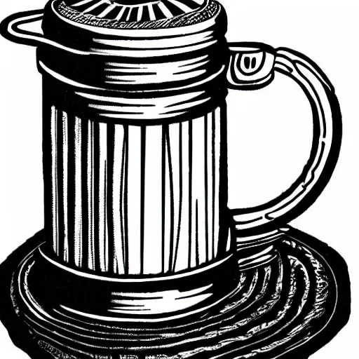 Image similar to french press, coffee, hand drawn, illustration, engraved vector, by alexanderpokusay