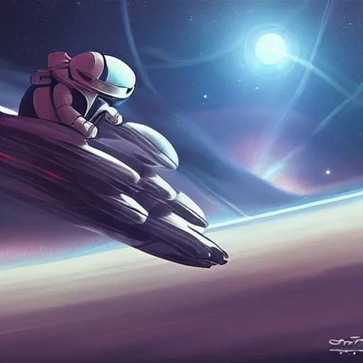 Image similar to corgi piloting a spaceship with helmet, serious, sci fi, dramatic, concept art