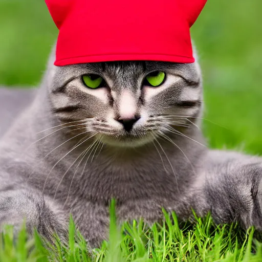 Prompt: Cat in red hat