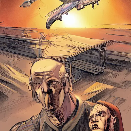 Image similar to prophet graphic novel cover art by simon roy
