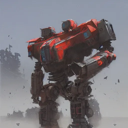 Image similar to mech art by jakub rozalski