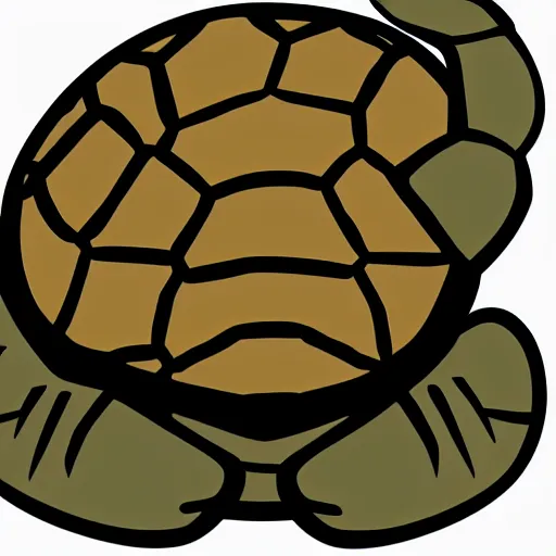 Prompt: cute turtle sleeping, 2d vector logo, digital art