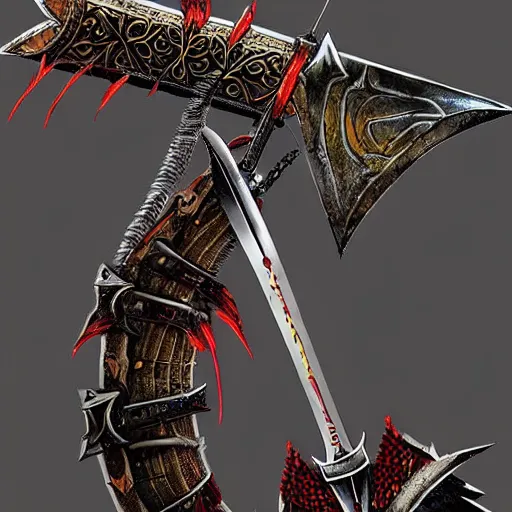 Prompt: warrior sword blade ⚔️ , war theme sword blade, fantasy sword of warrior, armored sword blade, fiery coloring, epic fantasy style art, fantasy epic digital art, epic fantasy weapon art