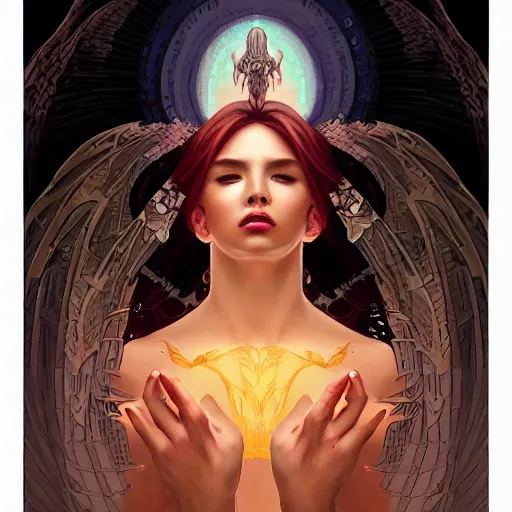 Prompt: A Pixel Art portrait of A beautiful!!!! angel in black flames by Ross Tran!! and alphonse mucha and greg rutkowski! and Zdzisław Beksiński!!,In style of digital art.Symmetrical face.dark Fantasy,smooth,hyper detailed,sharp focus,Soft light.4k