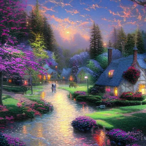 Prompt: thomas kinkade art