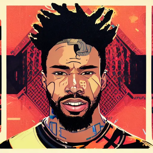 Prompt: Supreme x Killmonger Profile Picture by Sachin Teng, asymmetrical, Organic Painting , Matte Painting, geometric shapes, hard edges, graffiti, street art,:2 by Sachin Teng:4