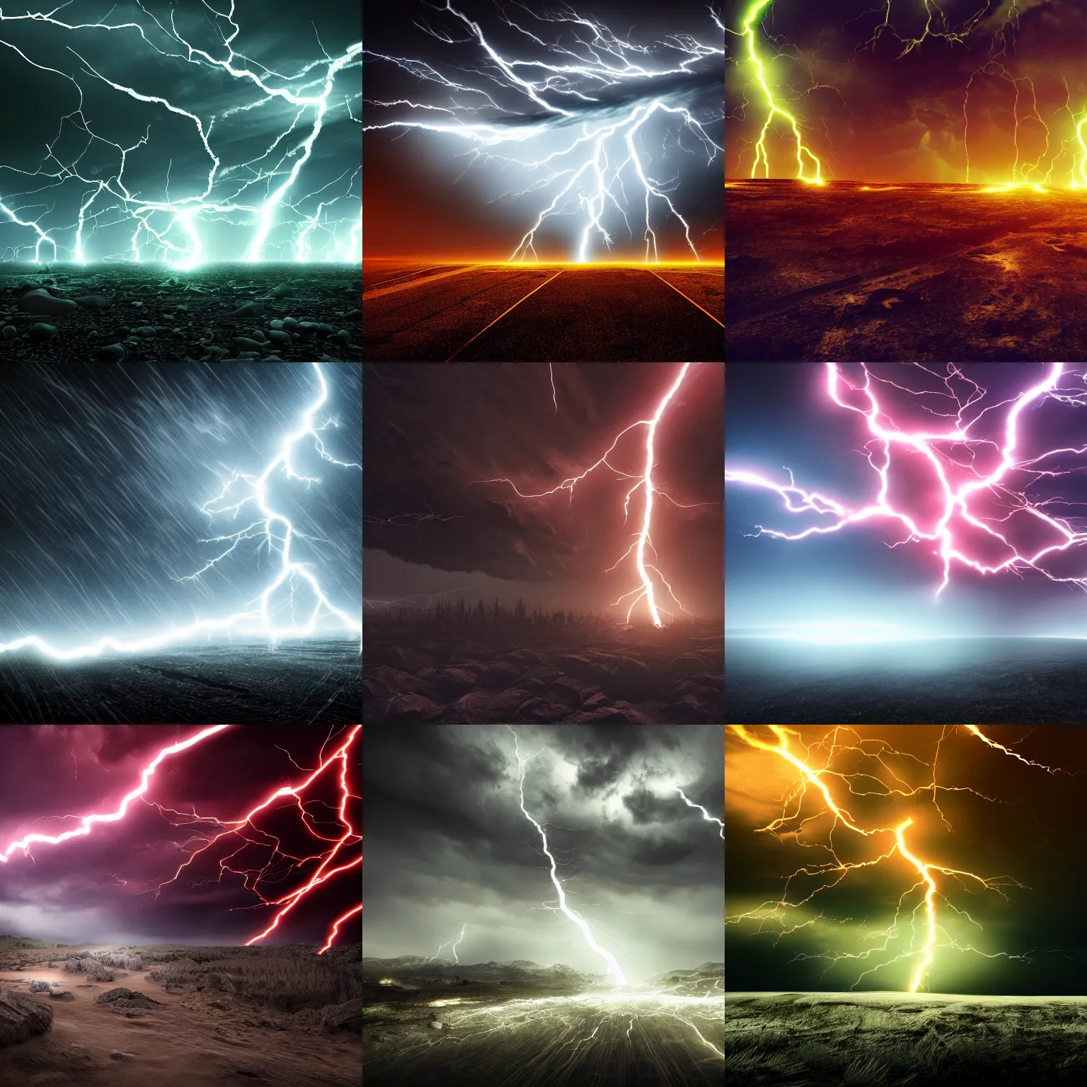 Prompt: dark and hostile environment with lightfull electric storm, lightining, energy, power, 4 k