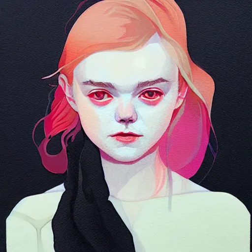 Image similar to Elle Fanning surrounded by fire picture by Sachin Teng, asymmetrical, dark vibes, Realistic Painting , Organic painting, Matte Painting, geometric shapes, hard edges, graffiti, street art:2 by Sachin Teng:4