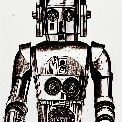 Image similar to drawing of c - 3 p 0 by leonardo da vinci