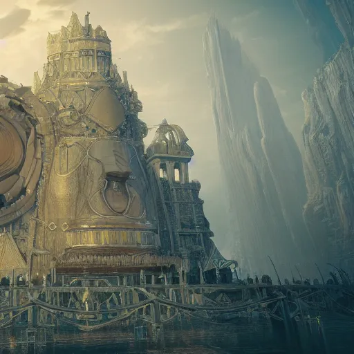 Image similar to fuming effigy, gatebreaker ram, beings of astonishing structure, high detail, cinematic, cgsociety 8k