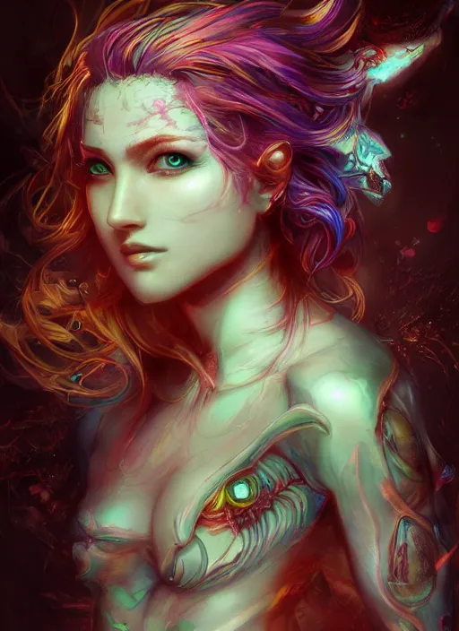 Image similar to dreamscape, female, ross tran, vivid colors, anatomical, highly detailed sculpture, intricate detailed, ommatidia, 8 k, cinematic atmosphere, post - processing