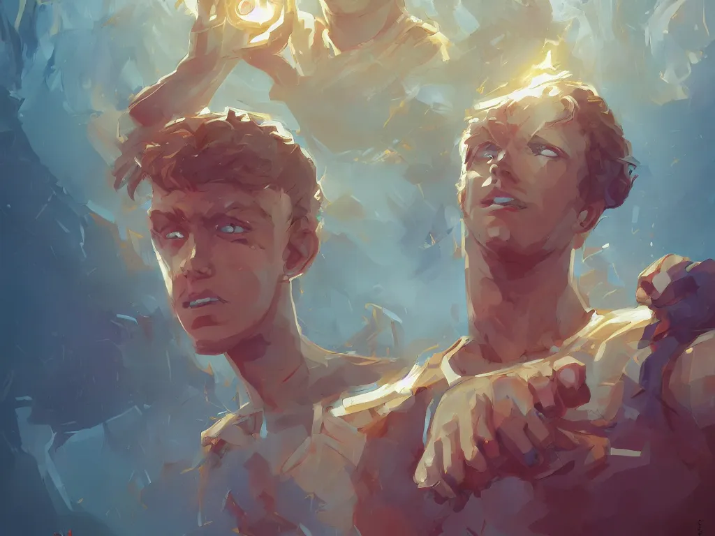 Image similar to hero world stranger things, behance hd by jesper ejsing, by rhads, makoto shinkai and lois van baarle, ilya kuvshinov, rossdraws global illumination, golden ratio, symmetrical beauty face