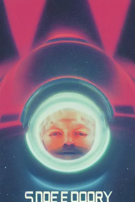 Image similar to poster art, movie poster, retrofuturism, sci - fi, textured, paper texture, 2 0 0 1 : a space odyssey by edward valigursky