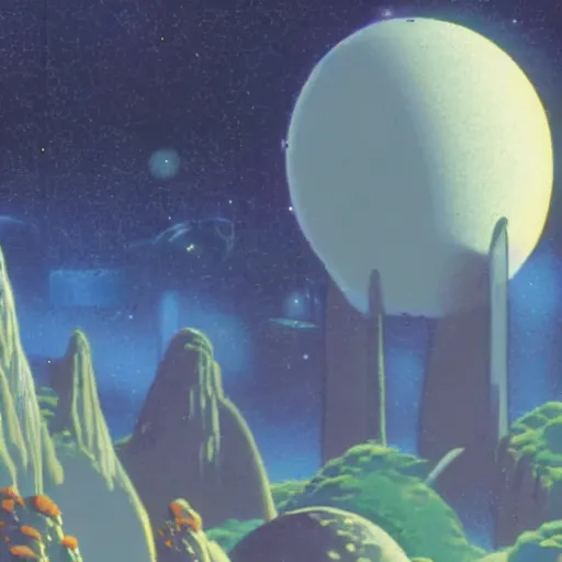 Image similar to spacship in La planète sauvage animation by René Laloux