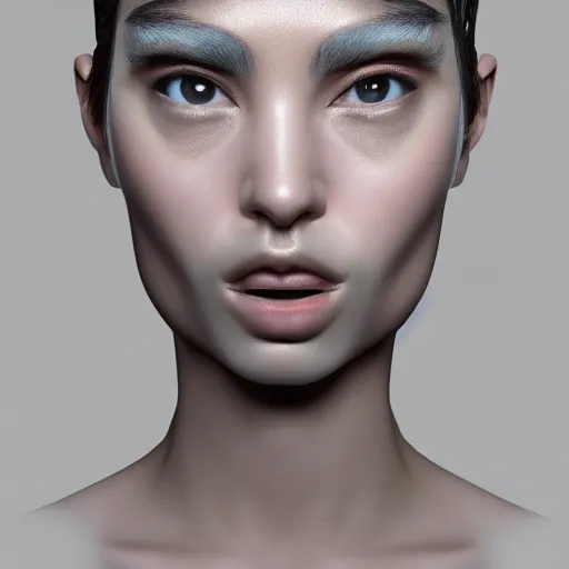 Prompt: 3 d ar face filter designed by sorayama and ikeuchi, inspired by boredoms, high resolution photography, photorealistic, 3 d, high detail, sharp high detail, artstation, octane