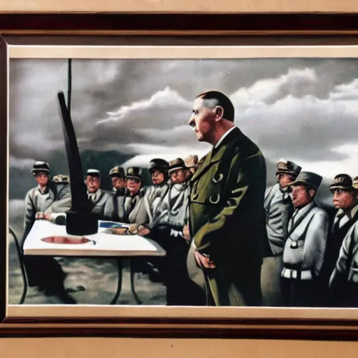 Prompt: hitler admiring bored ape yacht club NFT art