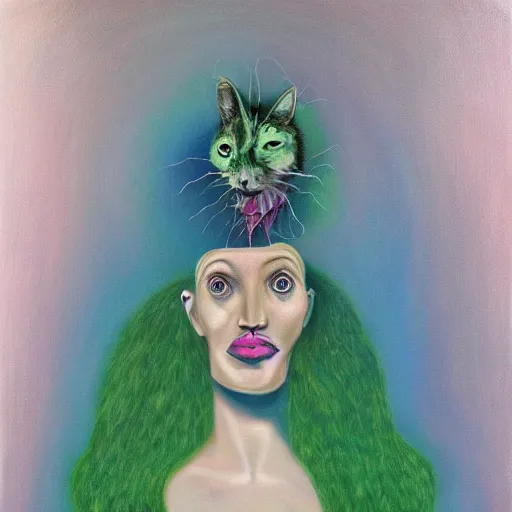 Image similar to the shapeshifter, surrealist portrait painting