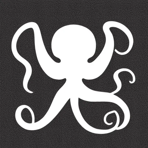 Prompt: octopus vector logo, as emblem for a group of university students in mathematics and physics, sharp modern design, black and white, svg