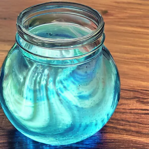 Prompt: water swirl in a jar