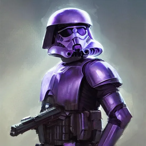 Image similar to concept art of a portrait by greg rutkowski, a soldier of the eternal empire wearing purple and black tactical gear, star wars expanded universe, smooth, sharp focus, artstation hq.