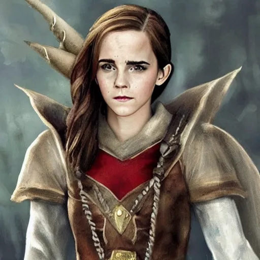 Image similar to a fantasy elf that looks like emma watson