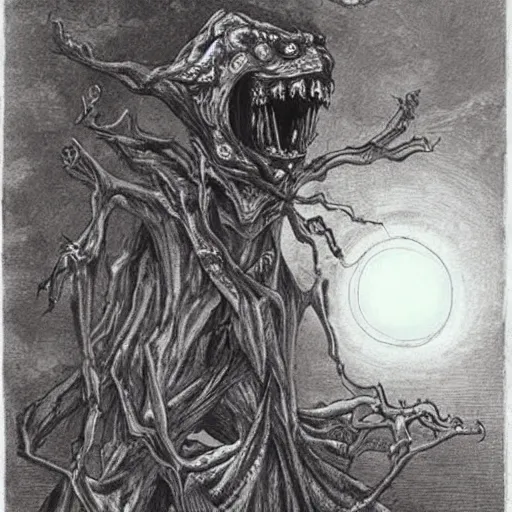 Image similar to nightmare Monsters in gothic art,