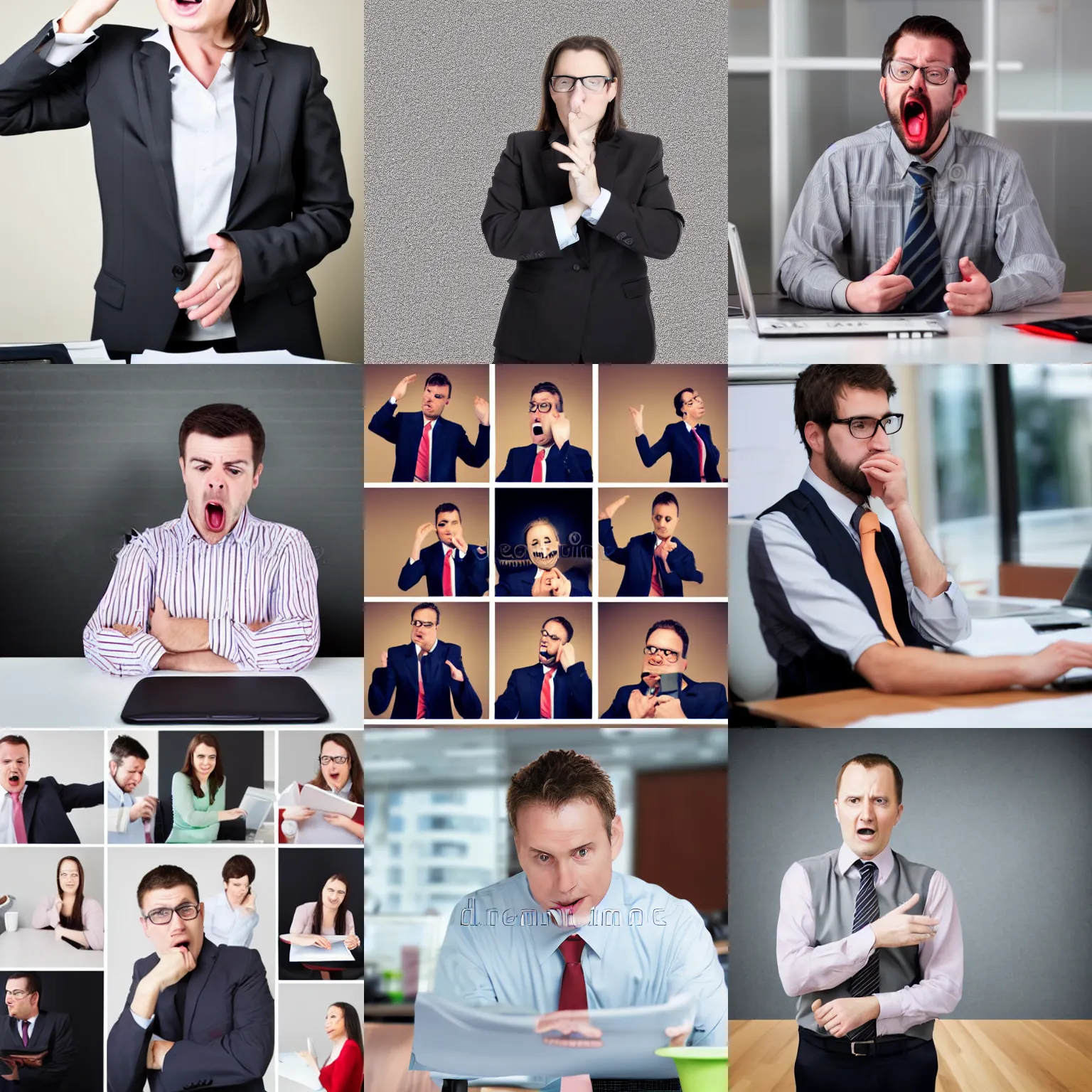 Prompt: stock photography of the annoying manager that makes you want to quit your job