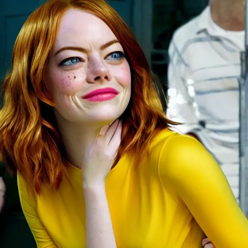 Image similar to emma stone as an personified banana