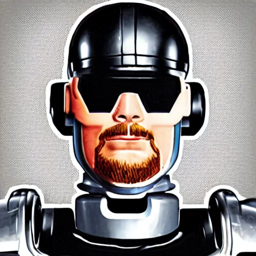 Prompt: instagram fact checker, robocop