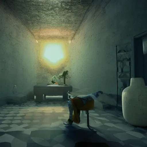 Image similar to a hyperrealistic 3 d render of a dmt trip, photorealism, dramatic lighting, volumetric lighting, 8 k, unreal engine, octane render