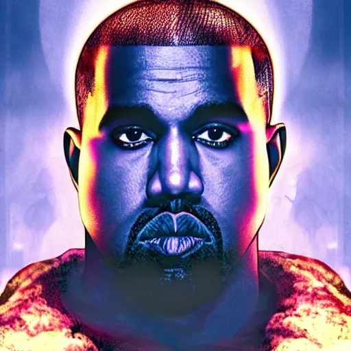 Image similar to Portrait of Kanye West as the god-emperor of mankind, amazing splashscreen artwork, splash art, natural light, elegant, intricate, fantasy, atmospheric lighting, cinematic, matte painting