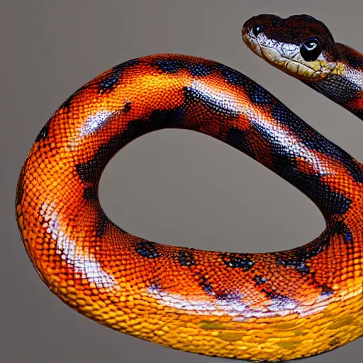 Image similar to “ 4 k photo of colorful poisonous two headed snake, highly realistic ”