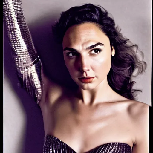 Image similar to full body portrait of gal gadot by louise dahl - wolfe and mario testino, 1 9 6 0, award - winning, artistic, sony a 7 r, detailed