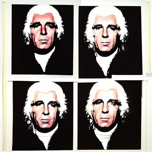Prompt: ric flair portrait, by andy warhol